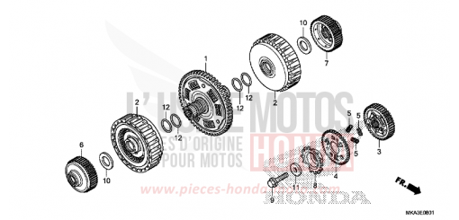 EMBRAYAGE (NC750XD) NC750XDH de 2017